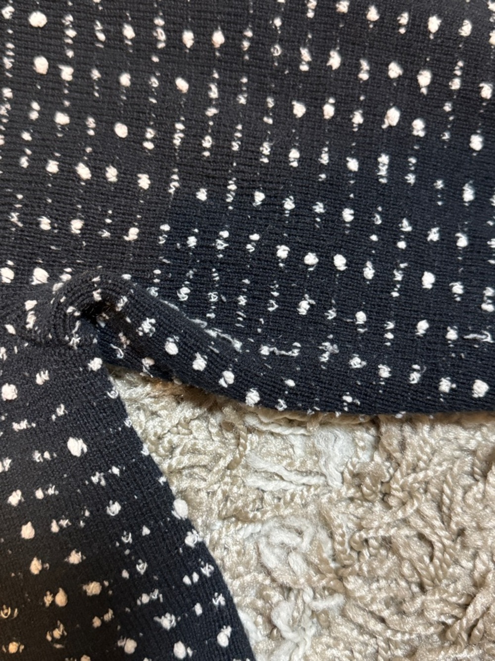 LIV by Habitat Black & White Open Front Knit Cardigan Sweater size Large - Picture 14 of 15